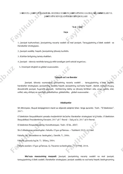 jamiyat falsafasi — DOCX