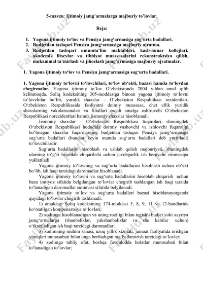 ijtimoiy jamg’armalarga majburiy to’lovlar — DOCX