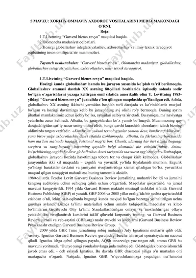 t.livetning “garverd biznes revyu” maqolasi — DOCX