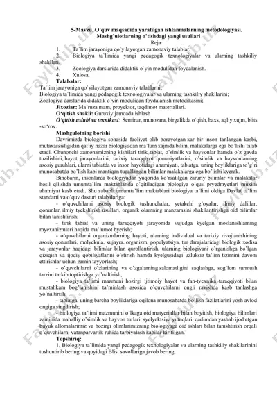 o’quv maqsadida yaratilgan ishlanmalarning metodologiyasi — DOCX