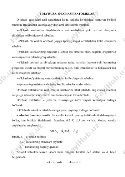 o‘lchash xatoliklari — DOCX