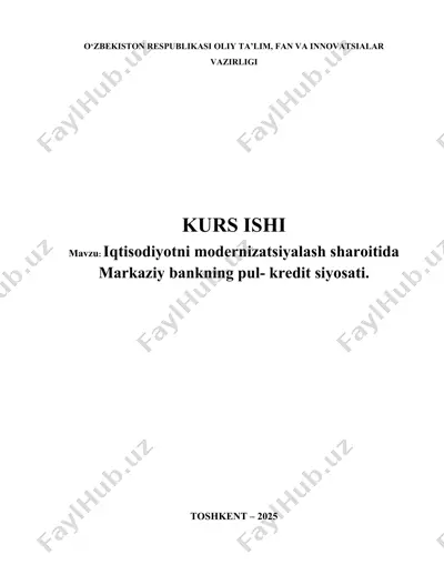 pul-kredit siyosati — DOCX