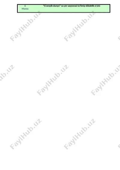 o'quv mashg'ulotining ta'lim texnologiyasi modeli — DOCX