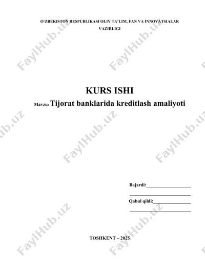 tijorat banklarida kreditlash amaliyoti — DOCX