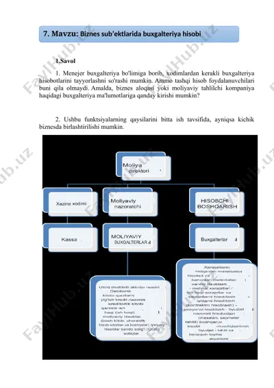 buxgalteriya hisobotlarini tayyorlash va moliyaviy resurslarni nazorat qilish uchun funktsiyalar — DOCX