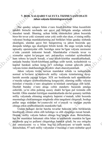 xalqaro valyuta tizimi vasiyosati — DOCX