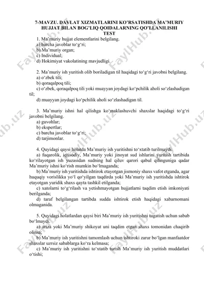 davlat xizmatlarini ko'rsatishda ma'muriy hujjat bilan bog'liq qoidalarning qo'llanilishi — DOCX