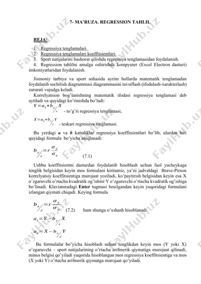ma’ruza. regression tahlil — DOCX