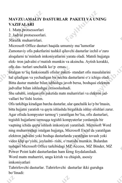 zamonaviy ofis paketlari — DOCX