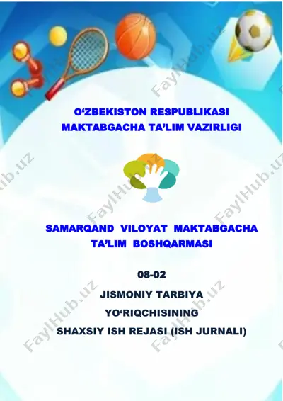 jismoniy tarbiya yo‘riqchisining shaxsiy ish rejasi — DOCX