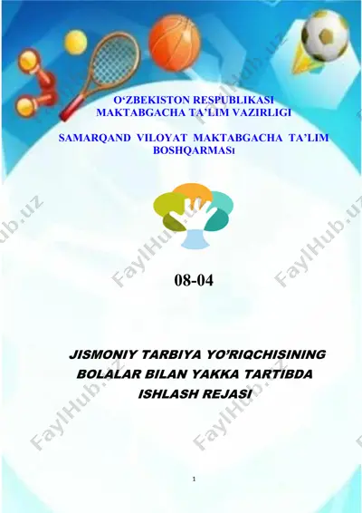 bolalar bilan yakka tartibda ishlash rejasi — DOCX