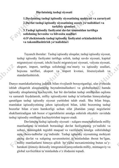 davlatning tashqi siyosati — DOCX