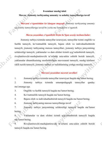 seminar mashg‘uloti — DOCX