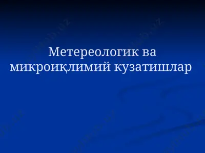 метереологик ва микроиқлимий кузатишлар — PPT