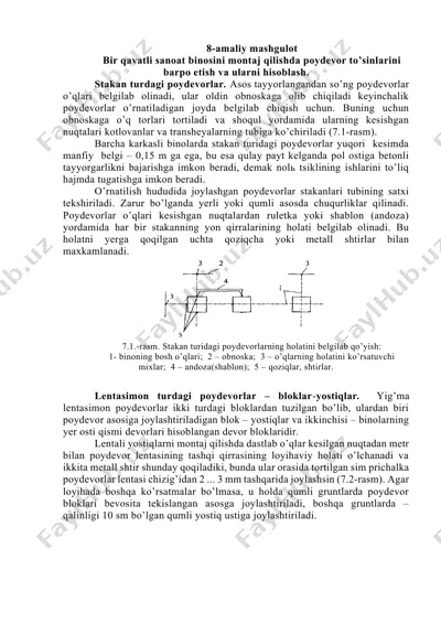 bir qavatli sanoat binosini montaj qilishda poydevor to’sinlarini barpo etish va ularni hisoblash. — DOCX