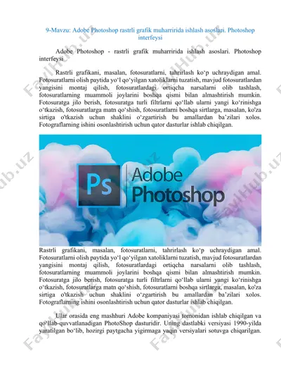 adobe photoshop rastrli grafik muharriri — DOCX