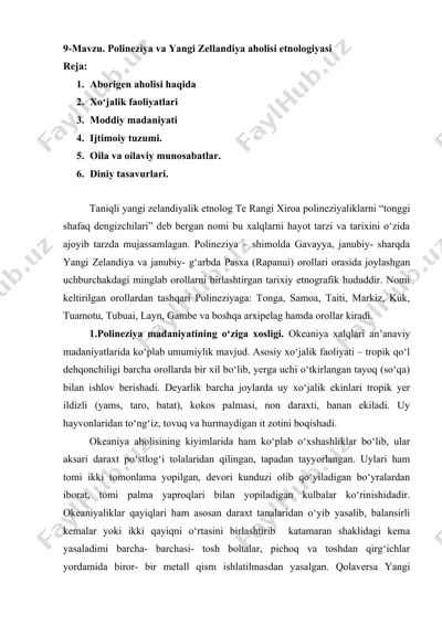 polineziya va yangi zellandiya aholisi etnologiyasi — DOCX