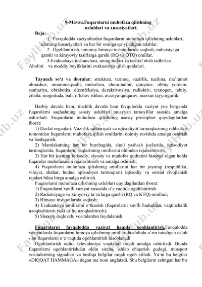 fuqarolarni muhofaza qilishning uslublari va xususiyatlari — DOCX
