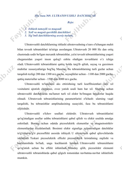ultratovushli datchiklar — DOCX