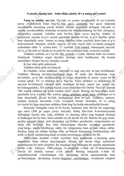 amaliy mashg‘ulot. soha tilida adabiy til va uning me’yorlari — DOCX