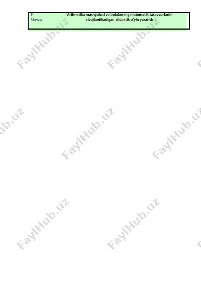 o’quv mashg’ulotining ta’lim texnologiyasi modeli — DOCX