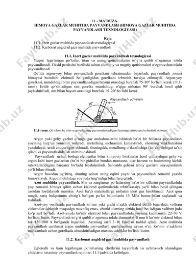 himоya gаzlаr muhitidа pаyvаndlаsh (himоya gаzlаr muhitidа pаyvаndlаsh tеxnоlоgiyasi) — DOCX