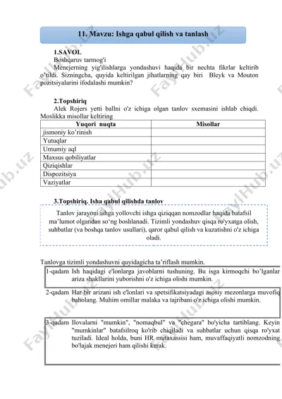 tanlov tizimli yondashuv — DOCX