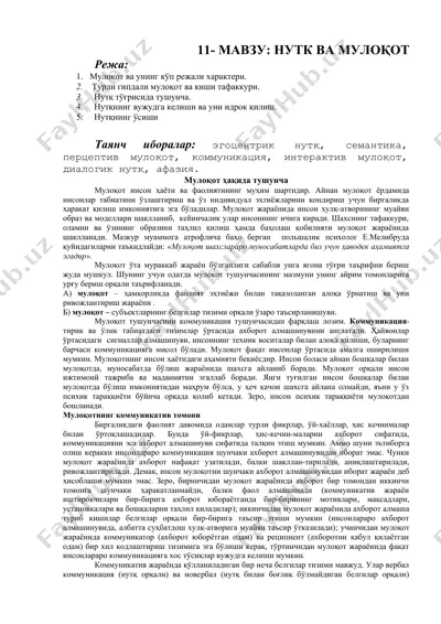 mavzu: nutk va muloqot — DOCX