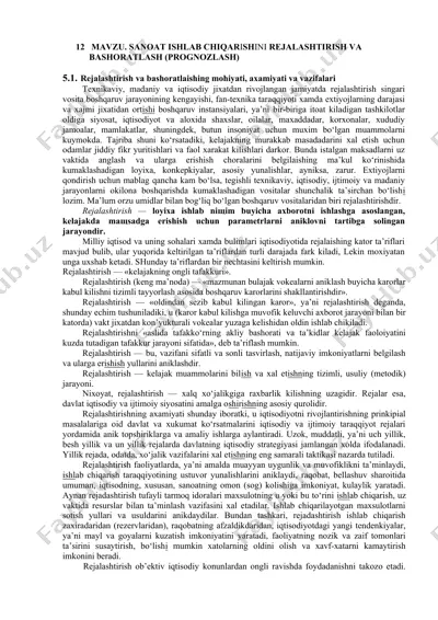 rejalashtirish va bashoratlaishing mohiyati, axamiyati va vazifalari — DOCX
