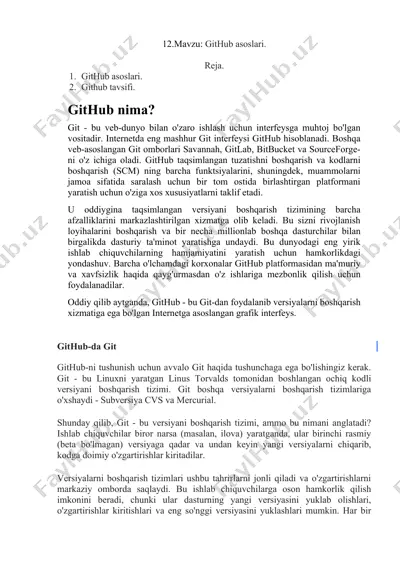 github asoslari — DOCX