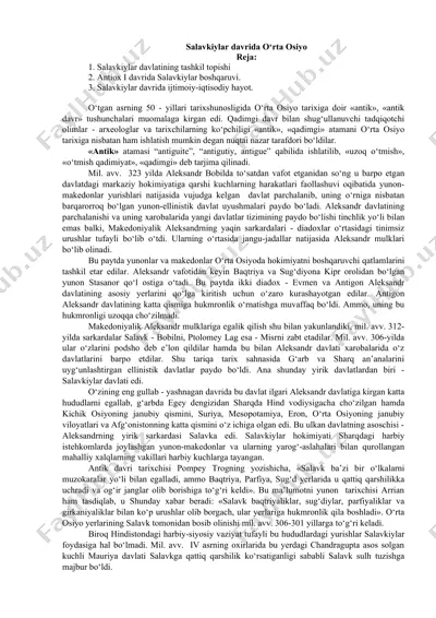 salavkiylar davrida o‘rta osiyo — DOCX