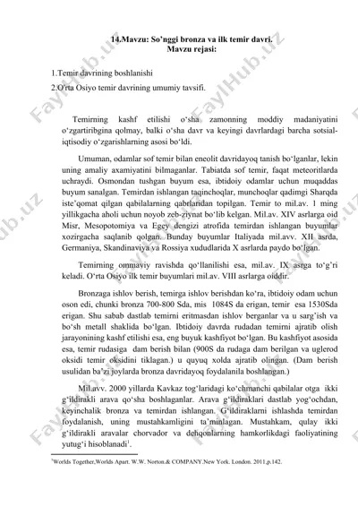 temirning tarixi — DOCX