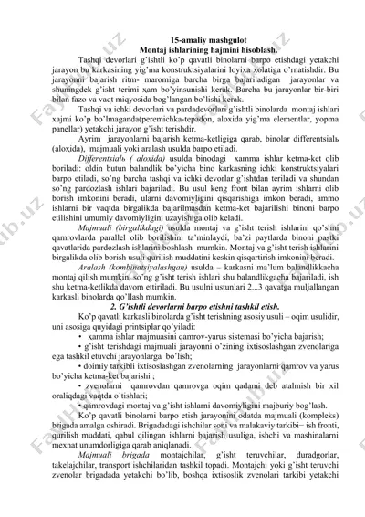 montaj ishlarining hajmini hisoblash — DOCX