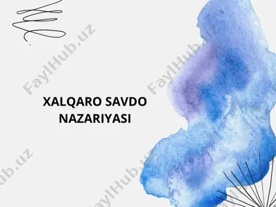 xalqaro savdo nazariyasi — PDF