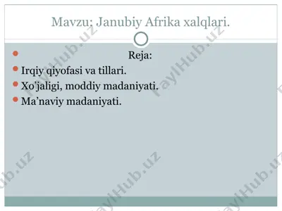 janubiy afrika xalqlari — PPT
