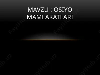 osiyo mamlakatlari — PPTX