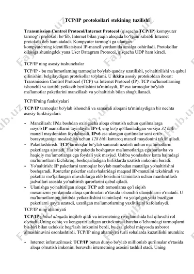 tcp/ip protokollari — DOCX
