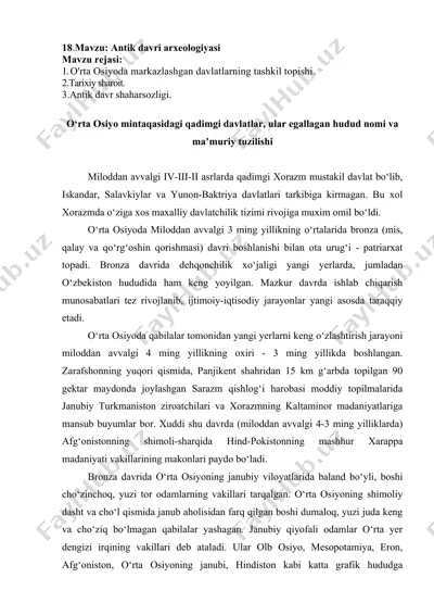 antik davri arxeologiyasi — DOCX