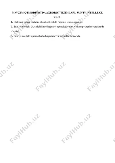 elektron tijoriy muhitni shakllantirishda raqamli texnologiyalar — DOCX