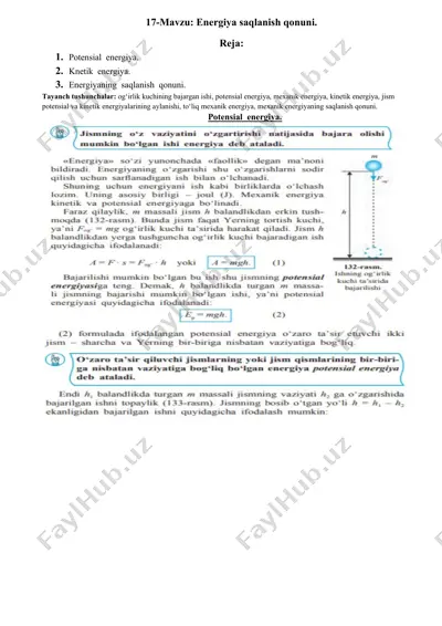 energiya saqlanish qonuni — DOCX