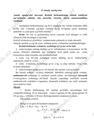 rezbali birikmalar — DOCX