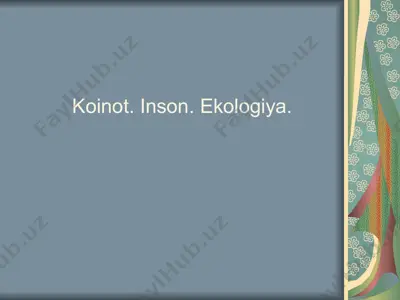 koinot. inson. ekologiya — PPT