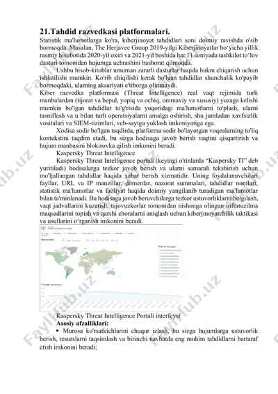 tahdid razvedka platformalari — DOCX
