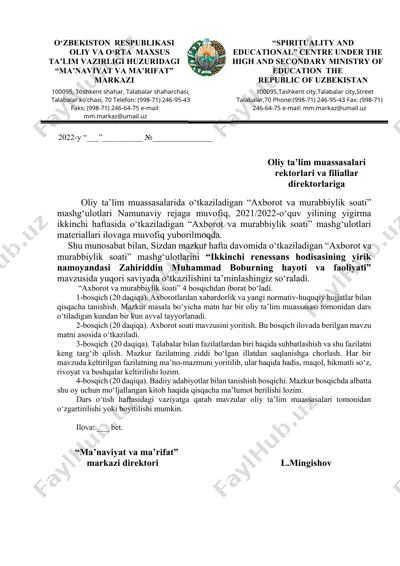 "ikkinchi renessans hodisasining yirik namoyandasi zahiriddin muhammad boburning hayoti va faoliyati" — DOCX