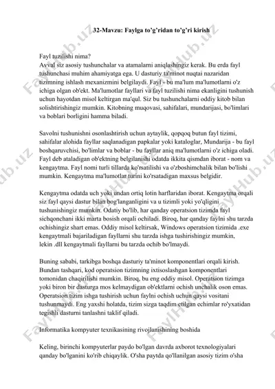 faylga to’g’ridan to’g’ri kirish — DOCX