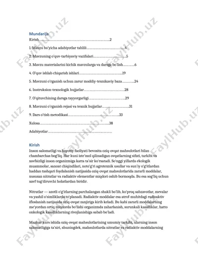 oziq-ovqat mahsulotlari — DOCX