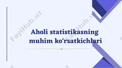 aholi statistikasi — PPTX