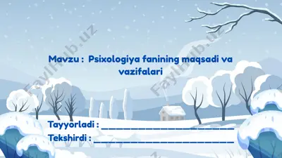 psixologiya fanining maqsadi va vazifalari — PPTX