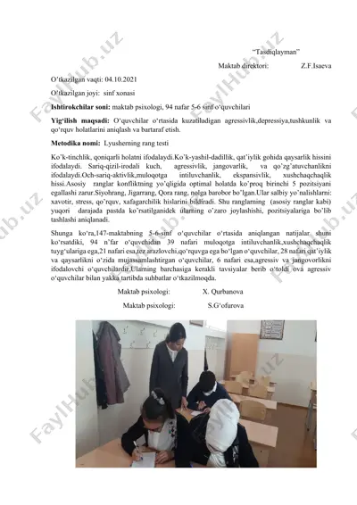 lyusherning rang testi — DOCX
