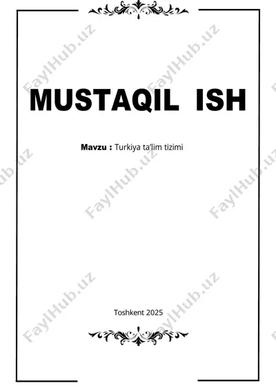 turkiya ta’lim tizimi — DOCX